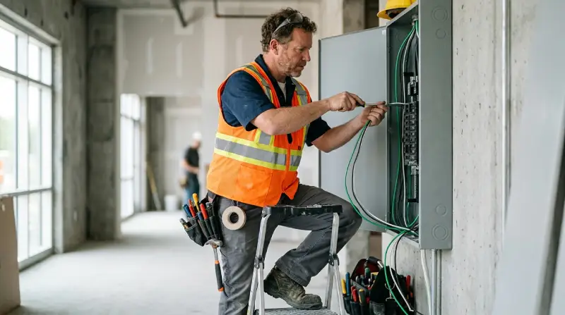 Elektriker som jobber